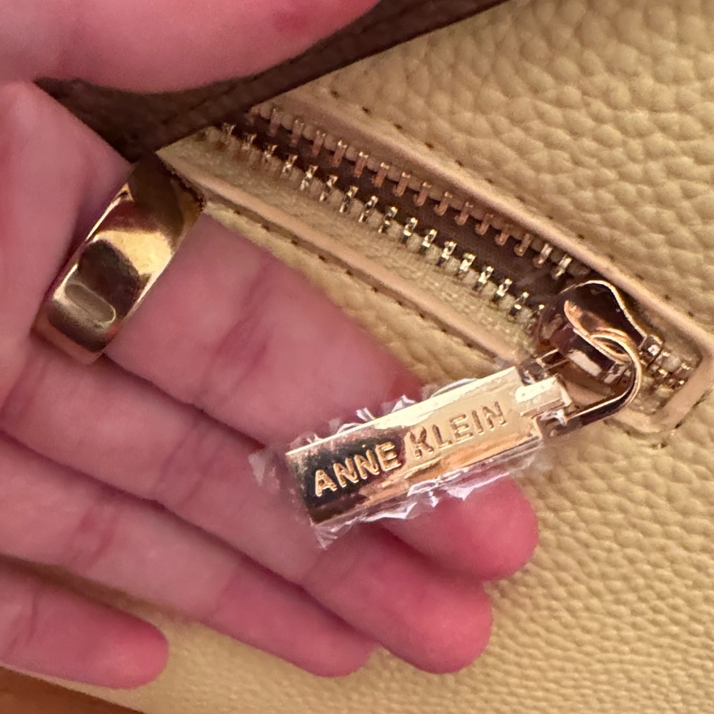 Yellow & Brown Tote Bag - Women's purse Anne Klein — with wallet - Picture 2 of 5